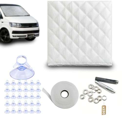 Kit Isolant Thermique VW T5/T6–3,5x1,48m–Isolant Thermique pour Van Isolation,Occultation,Protection Solaire pour Vitres Cabine,Rouleau Isolant Thermique Camping Car Housse de Fenêtre Universelle DIY