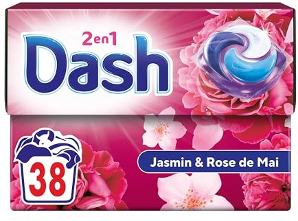 Dash 2en1 PODS Lessive en capsule Jasmin & Rose de Mai x38