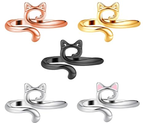 5 Pack Crochet Ring, Crochet Tension Ring for Crocheting Adjustable Metal, Women Faster Knitting (Multicolor)