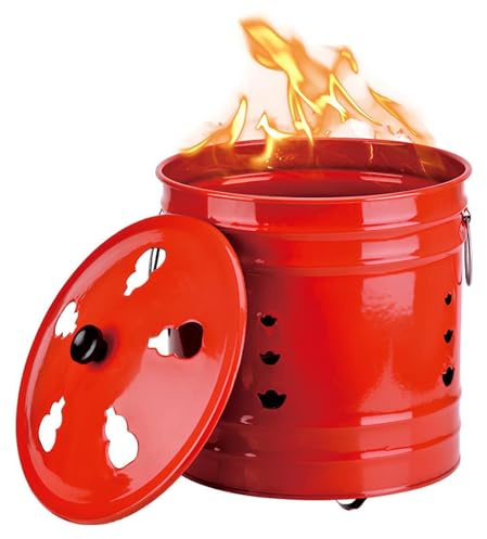 Burn Barrel, Metal Burn Barrel, Burn Barrel for Outside for Burning Trash, Incinerator Fire Bin, for Outside for Burning Trash(35 * 35cm)