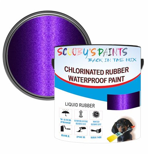 Scooby's Paints Chlorinated Rubber Waterproof Paint, Liquid Rubber 2.5 Litre (3 Metallic Purple)