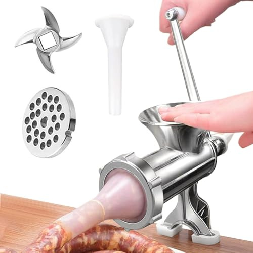 Picadora De Carne Manual | Procesador De Alimentos Manual Resistente - Picadora De Carne Para Hogar - Cocinas De Apartamento Residencia Pollo Pimiento Champiñon