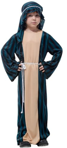 Generisch Kinder Hirtenkostüm Weihnachts Krippenkostüm Joseph und Wirt mit Hut Hirtenkostüm für Kinder Fasching