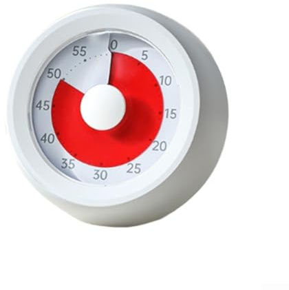 Minuteur visuel pour enfants, compte à rebours visuel de 60 minutes pour l'enseignement de la cuisine en classe, outils de gestion du temps pour enfants avec modes silencieux/sonnerie (blanc)