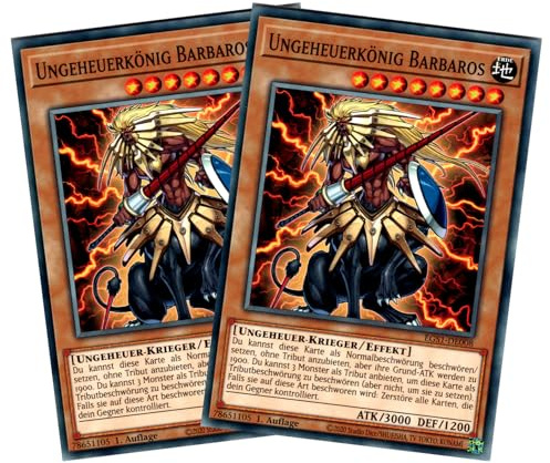 Ungeheuerkönig Barbaros - Spar-Duo (2 Karten) - EGS1-DE008 - Common - Deutsch - 1. Auflage - Yugioh - Egyptian God Deck: Slifer the Sky Dragon - mit RC-Fieldcenter