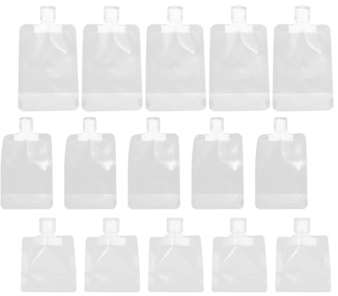 24 Stück Nachfüllbare Pet Quetschbeutel 30/50/100ml Weiß | Auslaufsicher, Quadratische Form, für Reise und Pflegeprodukte, 8 Stück Je Größe