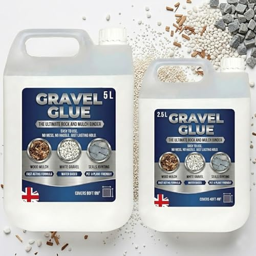 Gravel Binder Glue For Patios, Paths & Borders Easy to Use Rock, Stone & Mulch Adhesive (2 x 5 Litres (10 Litres))