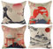 JOTOM Dekorative Kissenbezug Kissenhülle Dekokissen Stil Thema Dekokissen Sofakissen Bezug 45 x 45 cm 4er Set für Fall Sofa Auto Büro Cafe Outdoor Garten