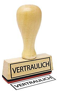 Stemplino® Textstempel - Vertraulich - 50mm x 15mm Holzstempel mit Text Bürostempel Firmenstempel Stempel Büro Text Stempel