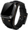 Leotop Kompatibel mit Fitbit Versa/Versa 2/Versa Lite/Versa Special Edition Straps, Echtes Leder Uhrenarmband Cuff Ersatz Armbänder mit Edelstahlschließe für Männer Frauen (Schwarz)