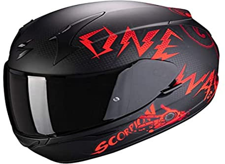 Scorpion Herren NC Motorrad Helm, Schwarz/Rot, L
