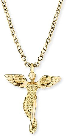 Engelsrufer Damen Halskette Sterling Silber mit Engel Anhänger, Goldbeschichtung, Karabinerverschluss, Verstellbare Länge, Nickelfrei, Allergiker geeignet