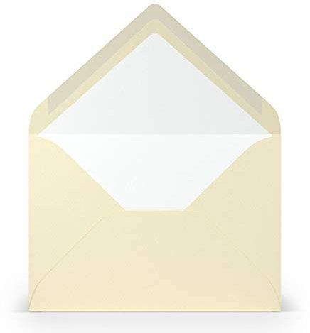 PAPERADO 25 Briefumschläge DIN B6 Chamois gerippt Creme Beige - 100 g/m² Kuvert Ohne Fenster 17,8 x 12,5 cm - Umschläge mit Nassklebung spitze Klappe