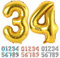 Ponmoo Luftballons Zahlen 34/43 Gold, Riesen Nummer 0 1 2 3 4 5 6 7 8 9 10-19 20-29 30-39 40 50 60 70 80 90 100, groß Folienballons für Hochzeit Jubiläum, Geburtstagsballons Party Dekoration