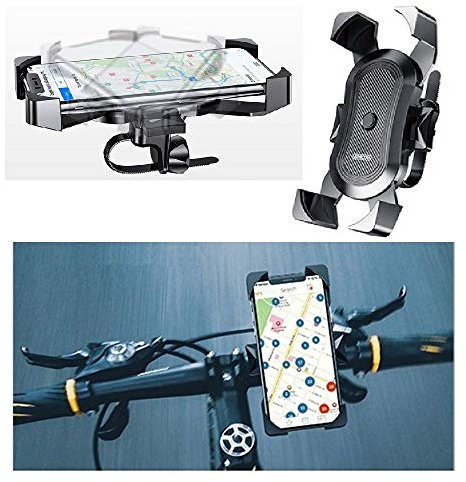 DFV mobile - Professionelle Lenkerhalterung für Fahrrad und Motorrad 360 Schwenkbar und Automatisch für Archos Diamond Alpha Plus - Schwarz