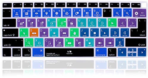MMDW Final Cut Pro X Shortcuts Hotkey Tastaturabdeckung aus Silikon für MacBook Air 13 mit Retina-Display und Touch ID 2020 2019 2018 Modell A1932 Tastaturschutz Skin (US- und EU-Versionen)