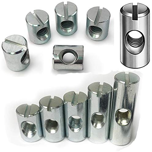 (Pack of 4) M4 M5 M6 M8 M10 Cross Dowel Barrel Nuts Centre Thread Furniture Unit Bed Cot (M4 x 16mm)