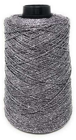 Chicca Tutto Moda Filo da Uncinetto o Ferri 250 gr - 850 mt glitterato per abbigliamento (Tortora Argentato 02)