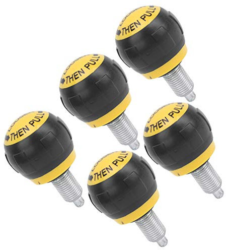 5 pezzi Perni a molla con perno di estrazione ，M16 Filettatura 50x45mm Fitness Pop Pull perno di rilascio Manopola di rilascio Manico in cartone sintetico Esercizio Maniglia (Nero giallo)