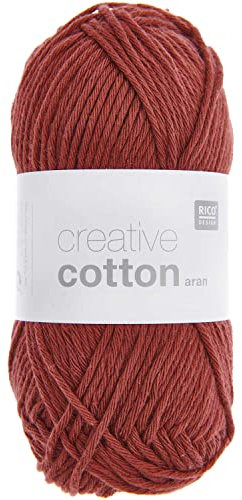 Rico Design Creative Cotton aran 50 g ca. 85 m Wolle Wollschnur Häkelwolle Häkeln Basteln Knäuel Rost
