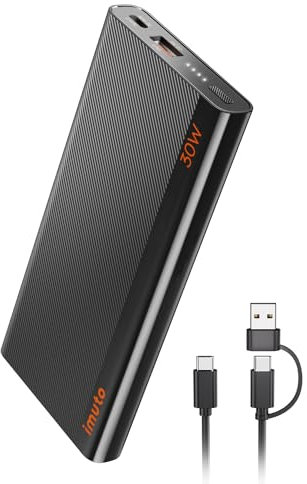 imuto Slim Portable Charger for iPad Pro, Pixel iPad External Battery 30W Power Bank for iPhone 15/iPhone 15 Pro/iPad Pro 12.9/11in/ iPad Mini 6/ iPad Air 5/Portable Charger Pixel 6A 7 Pro 5A 5G 4A XL