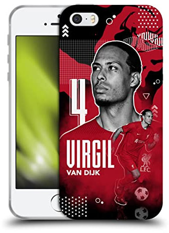 Head Case Designs Offizielle Liverpool Football Club Virgil Van Dijk 2022/23 Erstes Team Soft Gel Handyhülle Hülle kompatibel mit Apple iPhone 5 / iPhone 5s / iPhone SE 2016