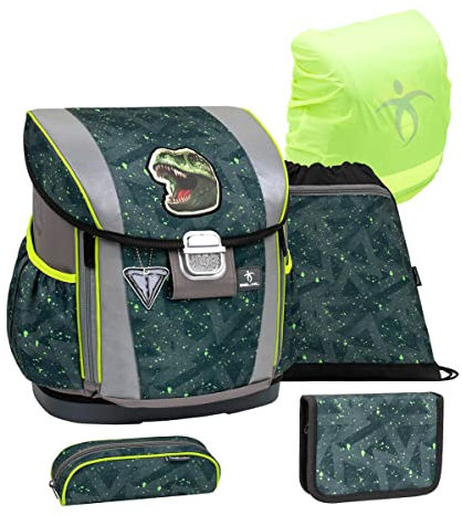 Belmil 404-20 Customize-Me Set Schulranzen Set 5 - teilig mit Regenschutz (T-rex Roar)