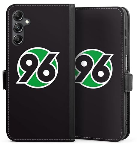 Klapphülle kompatibel mit Samsung Galaxy A 14 5G Handyhülle aus Kunst Leder schwarz Flip Case Wappen Hannover 96 H96