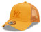 New Era A-Frame Adjustable Trucker Cap Mesh Gelb Baseball New York Yankees Fan Kappe Hut - One-Size