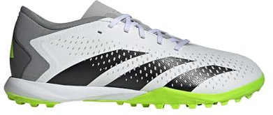 adidas Unisex Zapatilla de fútbol Predator Accuracy.3 Low moqueta, Cloud White/Core Black/Lucid Lemon, 40 2/3