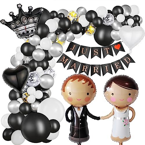 Hochzeits Deko Hochzeits Ballons Just Married Girlande Mr Mrs ballon Hochzeit Themenballon Luftballons Hochzeit Set für Hochzeitsfeier Verlobung Brautpaar Luftballon Girlande Ballons Bogen Hochzeit