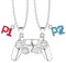 Bixorp Gamer Freundschaftskette für 2 - Magnetische BFF Kette - Controller Anhänger mit P1 & P2 - Geschenk für Gamer Best Friends