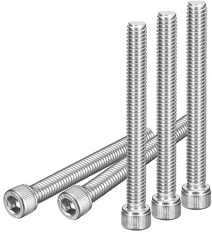 DTGN 5/16-18x3 (DxH) Sechskantschraube mit Innensechskant - 10er Pack - Gut für Möbelbefestigungen - Vollgewinde 304 Edelstahl Rundkopf Sechskantschrauben - Silber