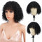 Style Icon Echthaar Perücke Human Hair Wig Bob Wig Afro Wigs Short Curly Wigs for Black Women Wig With Bangs (10 inches, 1B)