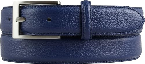BELTINGER Italienischer Anzug-Gürtel, 30 mm breit, Herren, Anzuggürtel, Hosengürtel, strukturiertes Leder, Schließe Silber