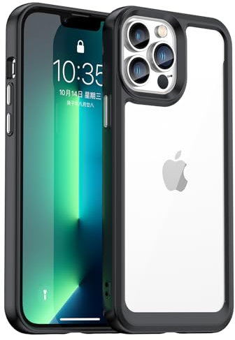AWZHYDT Designed for iPhone 13 Pro Phone Case[ 360 Full Rubber Bumper & Transparent Back Cover] Anti-slip and anti-fingerprint Cover for iPhone 13 Pro 6.1(Black)