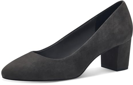 MARCO TOZZI Damen Pumps aus Leder mit Blockabsatz, Grau (Graphite Suede), 39 EU