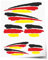 Indigos UG Aufkleber Deutschland - 7 Autoaufkleber - Flagge - Fahne mit 3 Streifen - selbstklebende Fahnen für Heckscheibe, Modellbau, Sport, Motorrad, Auto, Tuning, Fenster, Kofferraum