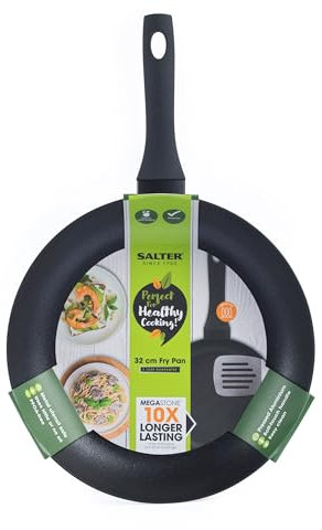 Salter BW13467TEDIR Megastone 32cm Frying Pan – PFOA-Free, Non-Stick, Pressed Aluminium, Easy Clean, Metal Utensil Safe, Suitable for All Hob Types Including Induction, Healthy Family Cooking
