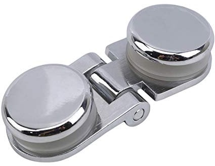 Scharniere, Türscharniere, Yaoytec Glastürscharnier, Türklemme, Zinklegierung, Duschkabinen-Bildschirm, rahmenloses Glas-Scharnier, Einsteckschloss, dekorative Abdeckung, rund, Chrom