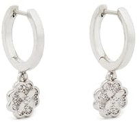 Kate Spade New York Heritage Bloom Huggie Drop Earrings, Clear/Silver