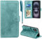 EASDNB Lederhülle für iPhone 16 Hülle, Handyhülle für iPhone 16 Flip Wallet PU Leder Case [Kartenfach] [Magnet] [Ständer] Prägung Klapphülle Schutzhülle für iPhone 16 6.1 Zoll, Grün
