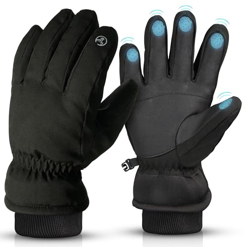 Coselena Waterproof Thermal Gloves for Winter - Coldproof Touchscreen Ski Gloves with 3M Thinsulate Insulation for Snowboarding, Hiking, and Outdoor Activities in Freezing Temperatures