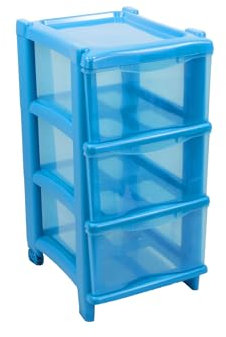 GIO'STYLE Essential Cassie Kommode für Kinder, 3 Schubladen, hellblau, Höhe 60 cm, hergestellt in Italien