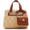 Steve Madden Damen Raffia Tote Flores Mini-Tragetasche aus Bast, Cognac