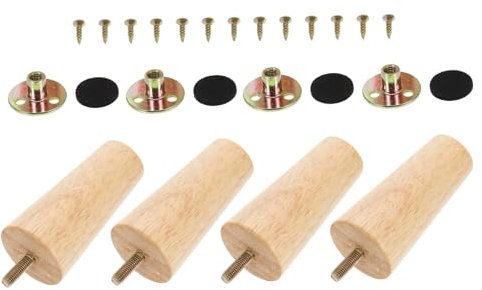 Angoily 4er-Set Möbelbeine Aus Holz Für Tisch Sofa Schrank Konische Tischbeine in Lackierung Füße Aus Massivholz Für Renovierungsprojekte