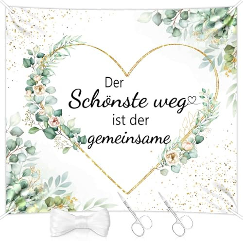 Hochzeitsherz zum Ausschneiden, Bettlaken Hochzeit Ausschneiden 180x200cm, Hochzeitsdeko, Herz zum Ausschneiden Hochzeit, Hochzeitsspiele, Standesamt Deko, Hochzeitsdeko Geschenk mit 2 Scheren