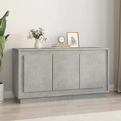 Annlera Sideboard Betongrau 102x35x55 cm Aufbewahrungsschrank Stilvollen Beistellschrank Buffetschrank Moderne Schrank für Wohnzimmer Schlafzimmer oder Flur Minimalistischen Design