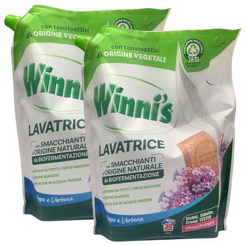 2x Busta Ricarica LAVATRICE Efficace Su Tutti i Tipi Di Macchie, Attivo Già In Acqua Fredda. 30 Lavaggi 1350ml