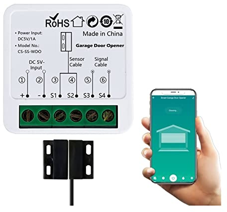 Ouvre-porte de Garage intelligent Tuya contrôleur de porte de porte WiFi Compatible for la sécurité à la maison/ferme/Garage/entreprise